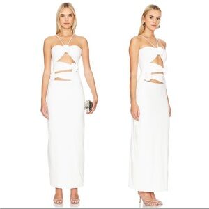 Chic White Cut-Out Wedding Dress